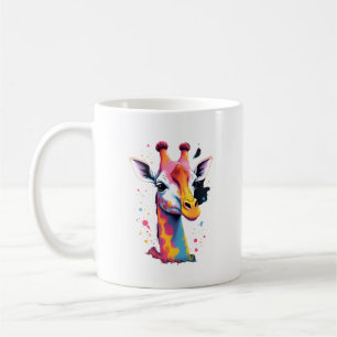 Afrikanische Tierkunst Die bunte Giraffe für lusti Kaffeetasse