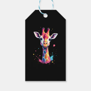 Afrikanische Tierkunst Die farbenfrohe Giraffe für Geschenkanhänger