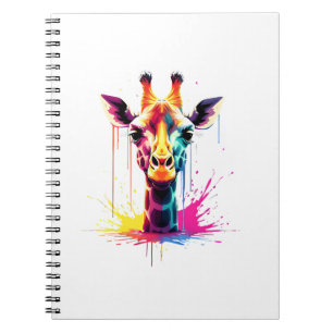 Afrikanische Tierkunst Die farbenfrohe Giraffe für Notizblock