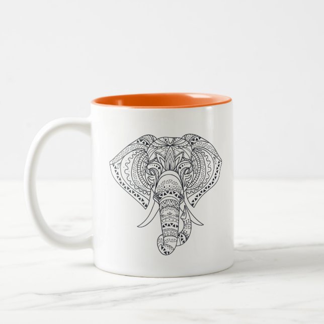 Afrikanische Tierkunst Zweifarbige Tasse (Links)