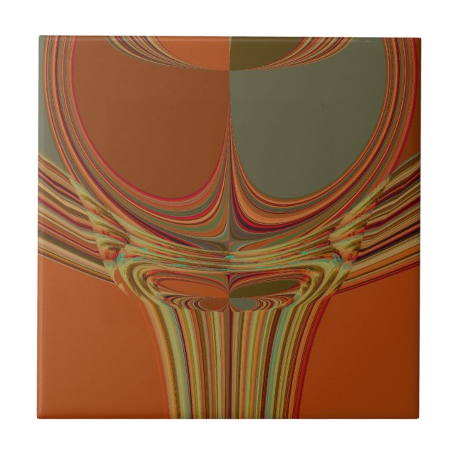 Afrikanische Traditionelle Erde Zeitgenössische Ku Fliese (Vorderseite)