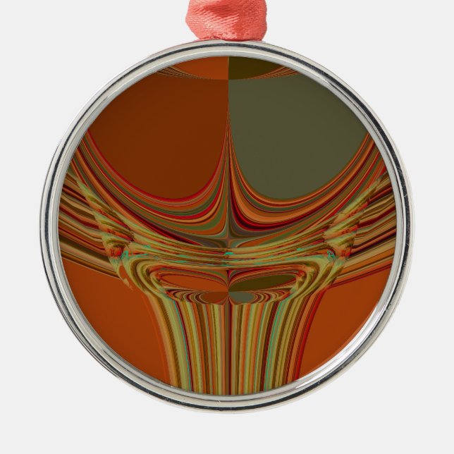 Afrikanische Traditionelle Erde Zeitgenössische Ku Silbernes Ornament (Vorne)