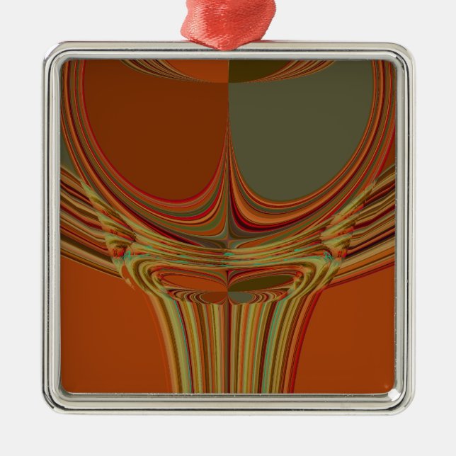 Afrikanische Traditionelle Erde Zeitgenössische Ku Silbernes Ornament (Vorne)