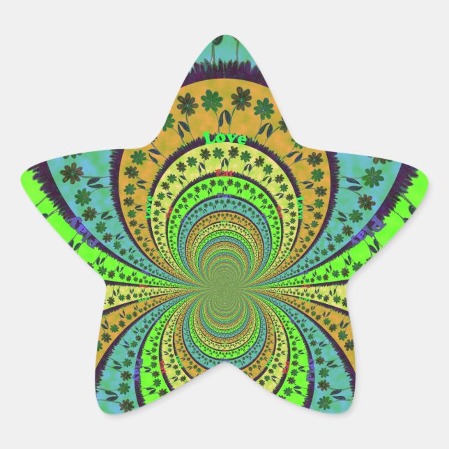 Afrikanische Traditionelle Farben Kaleidoskop Blum Stern-Aufkleber (Vorderseite)