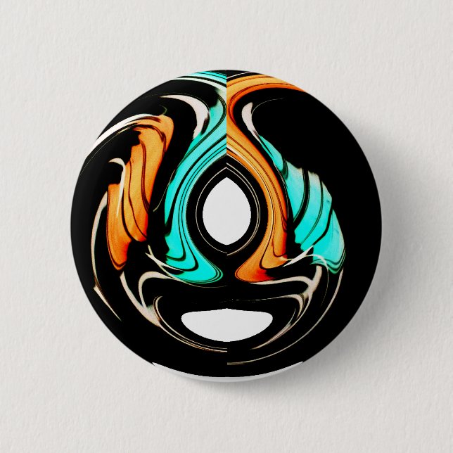 Afrikanische Traditionelle Musterkunst Button (Vorderseite)