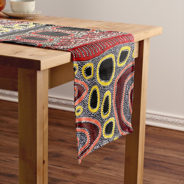 Afrikanische Tribal-Abstrakte Kunst Kurzer Tischläufer (Beispiel)