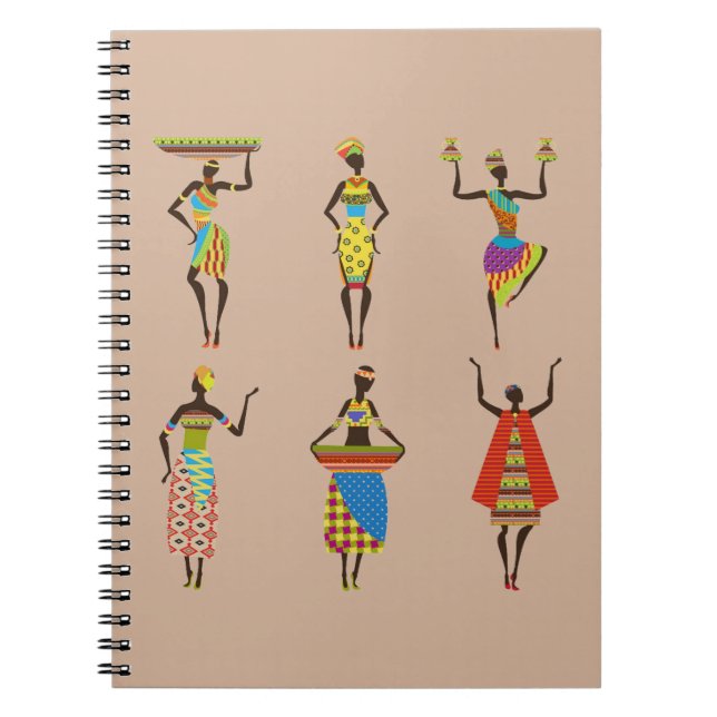 Afrikanische Tribal Art Ladys bunt ethnische Mode Notizblock (Vorderseite)