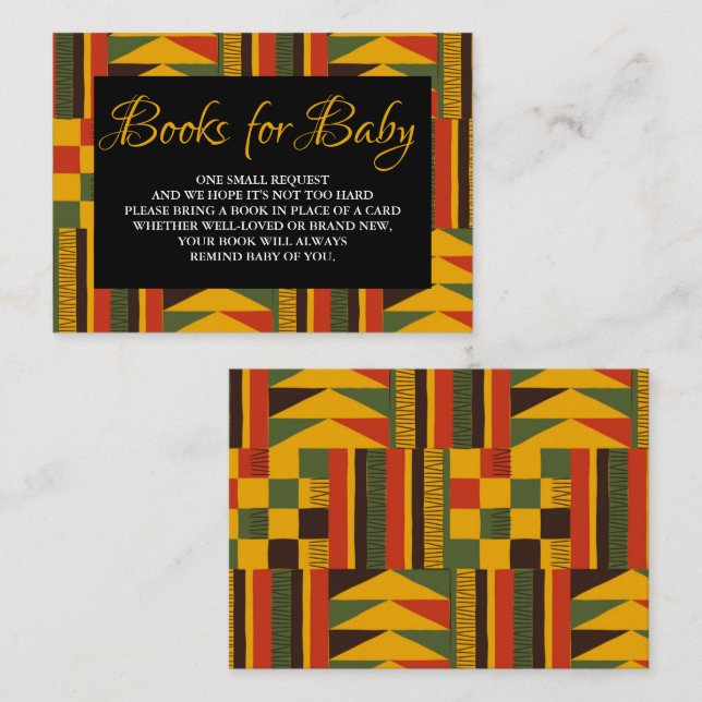afrikanische Tribal Baby Showbuchauflage Begleitkarte (Vorne/Hinten)