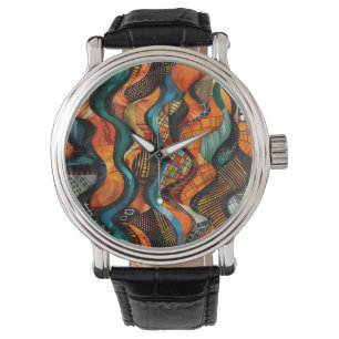 Afrikanische Tribal-Muster-Uhr Armbanduhr
