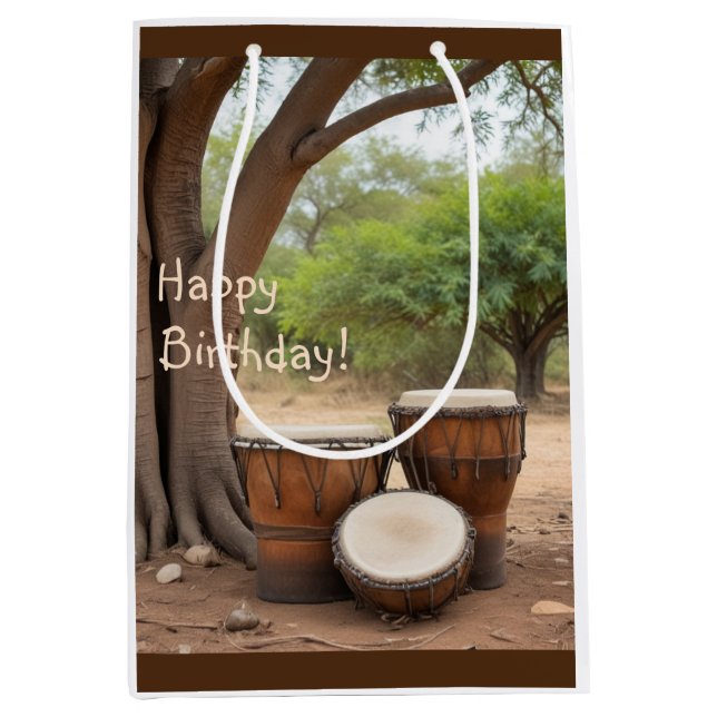 Afrikanische Trommeln Mittlere Geschenktüte (Vorderseite)