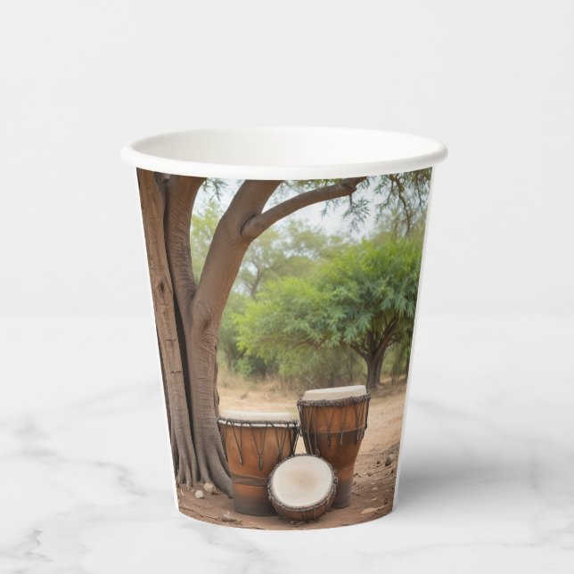 Afrikanische Trommeln Pappbecher (Vorderseite)