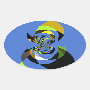afrikanische Vector Design Art Print Ovaler Aufkleber