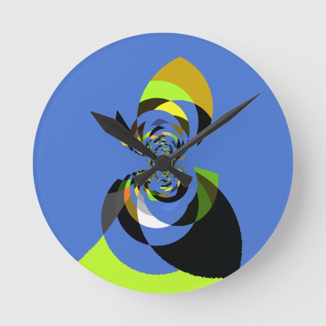 afrikanische Vector Design Art Print Runde Wanduhr (Vorderseite)