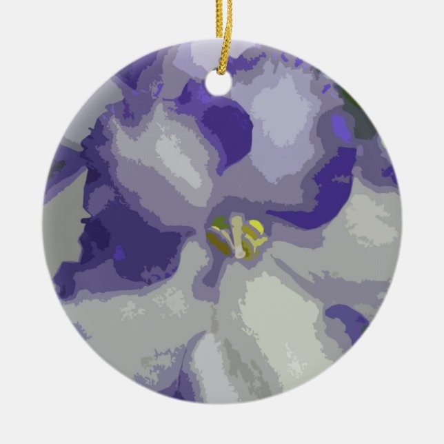 Afrikanische Violett-Blume Keramik Ornament (Vorne)