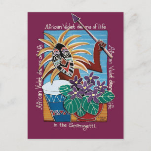 Afrikanische Violette in Serengetti Postkarte