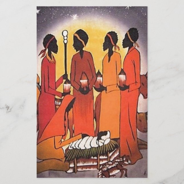 Afrikanische WeihnachtsGeburt Christis-Szene Briefpapier (Vorderseite)