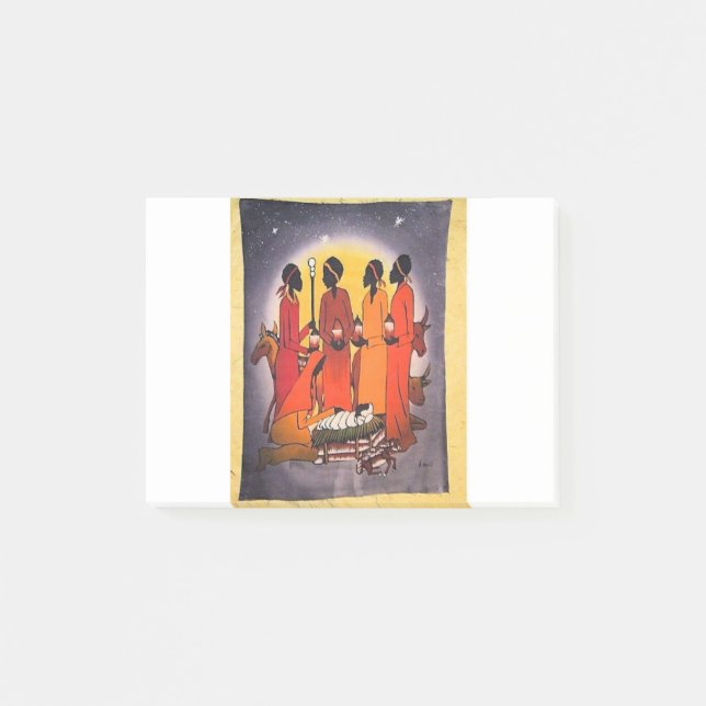 Afrikanische WeihnachtsGeburt Christis-Szene Post-it Klebezettel (Vorderseite)