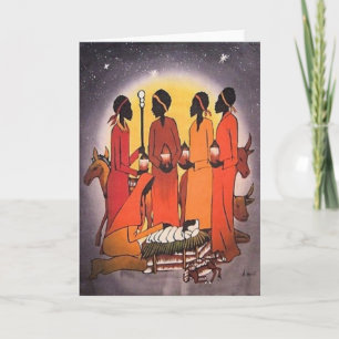 Afrikanische Weihnachtskrippe Feiertagskarte
