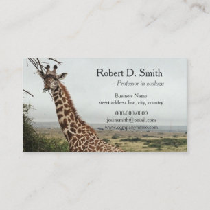 Afrikanische Wildgiraffenwissenschaft beruflich Visitenkarte