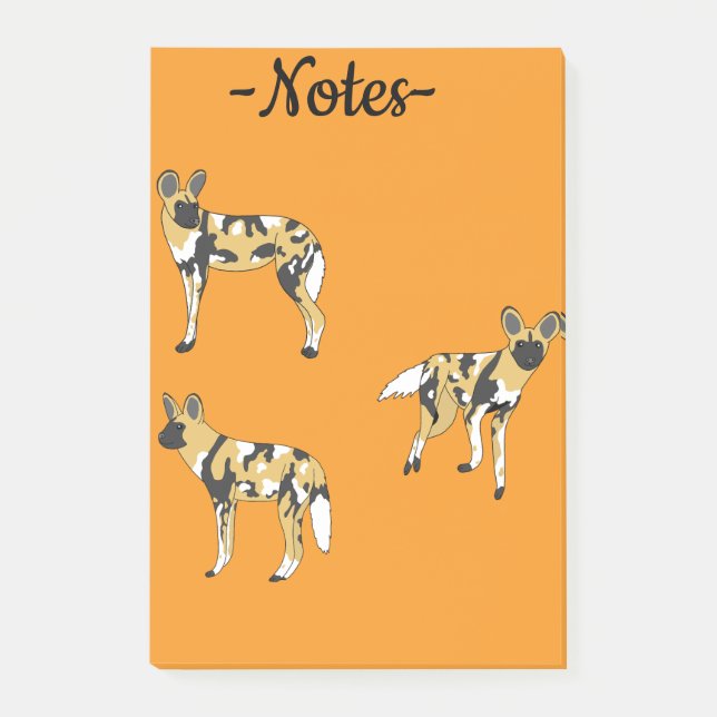 Afrikanische Wildhunde Post-it Klebezettel (Vorderseite)