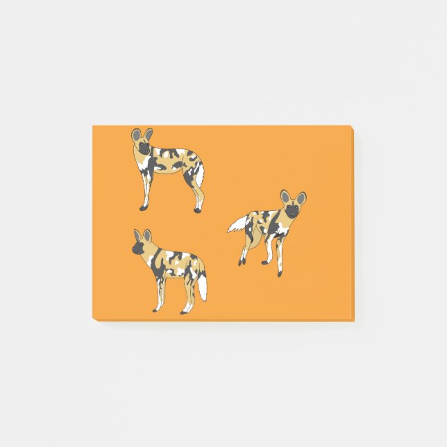 Afrikanische Wildhunde Post-it Klebezettel (Vorderseite)