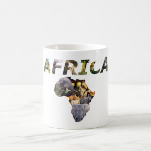 Afrikanische Wildlife Continent Africa Collage Kaffeetasse