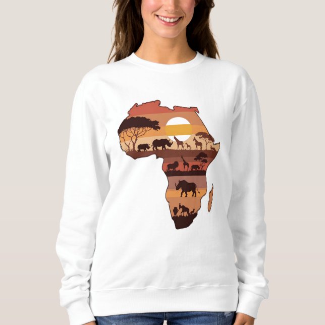 Afrikanische Wildnis bei Sonnenuntergang Sweatshirt (Vorderseite)