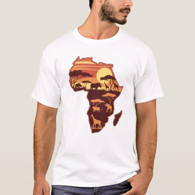 Afrikanische Wildnis bei Sonnenuntergang T-Shirt (Vorderseite)