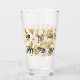Afrikanische Wildtiere & Imitate Gold-Blätter Glas