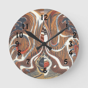 Afrikanischer abstrakter Kunstprint Runde Wanduhr