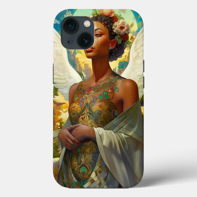 Afrikanischer Amerikaner Angel Goddess Fantasy Art Case-Mate iPhone Hülle (Rückseite)