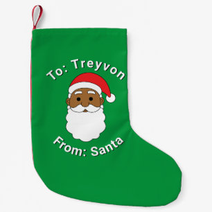 Afrikanischer Amerikaner aus Santa Individuelle Na Kleiner Weihnachtsstrumpf