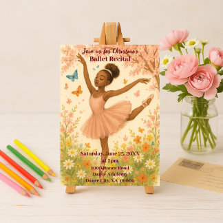 Afrikanischer Amerikaner Ballerina in Bloom Dance  Einladung