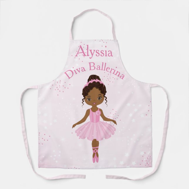 Afrikanischer Amerikaner Ballerina Pink Tutu Schür Schürze (Vorderseite)