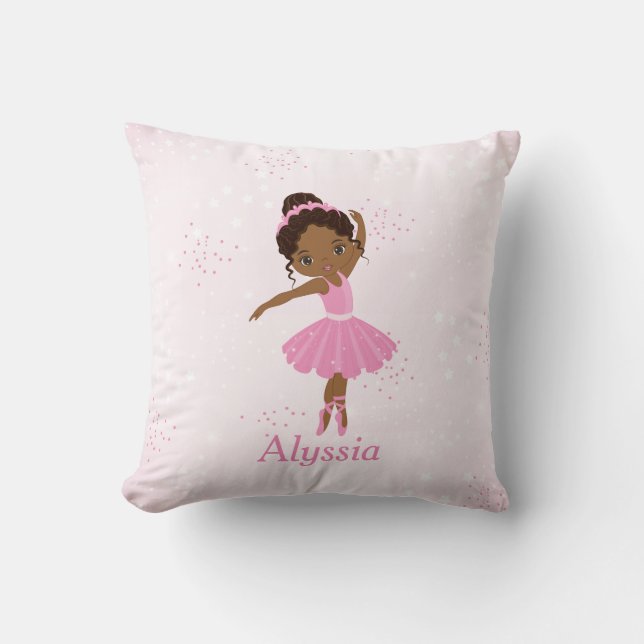 Afrikanischer Amerikaner Beautiful Ballerina Throw Kissen (Vorderseite)