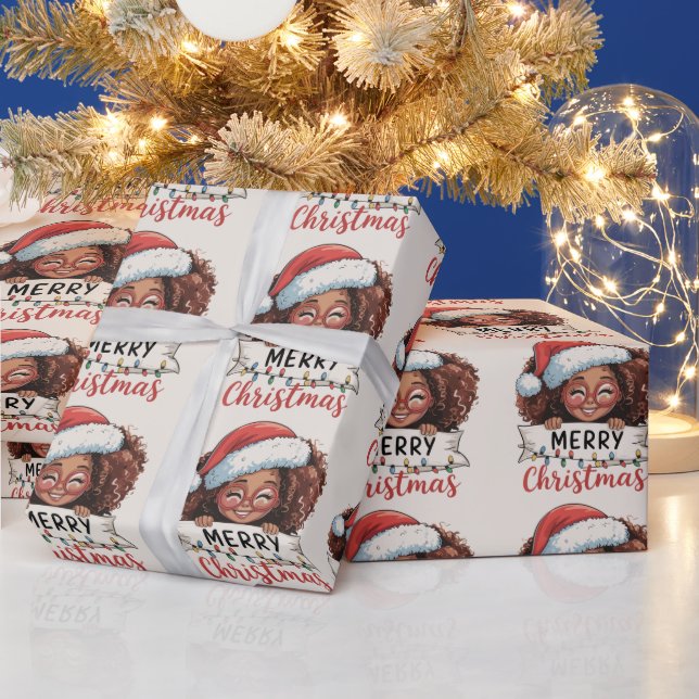Afrikanischer Amerikaner froh Weihnachten Afrikani Geschenkpapier (Feiertage)