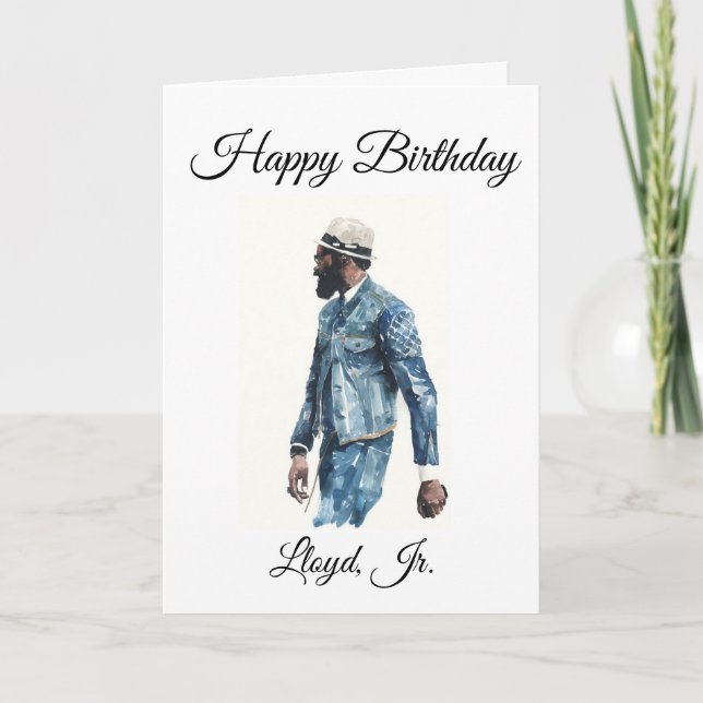 Afrikanischer Amerikaner - Geburtstag Karte (Vorderseite)