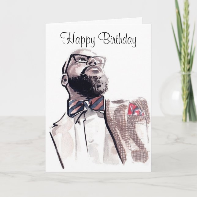 Afrikanischer Amerikaner - Geburtstag Karte (Vorderseite)