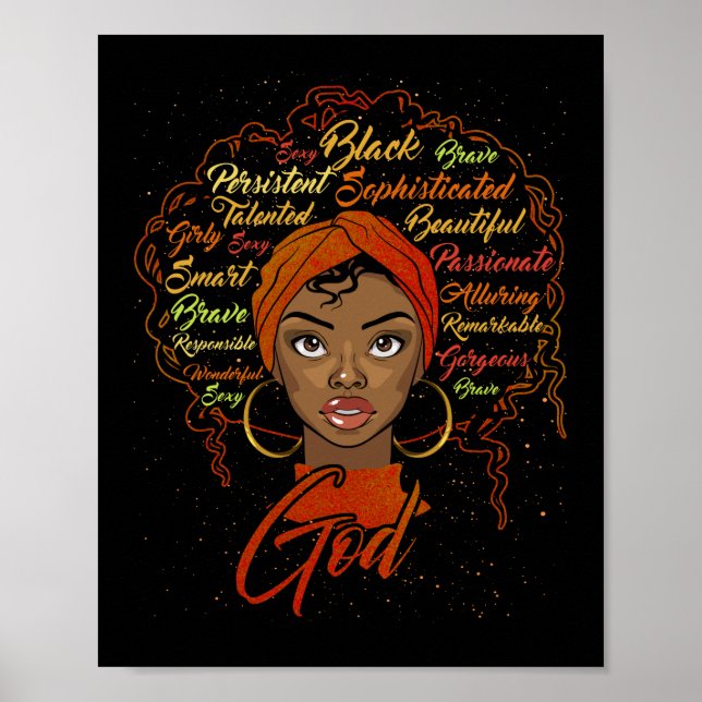 Afrikanischer Amerikaner Gott sagt, ich sei schwar Poster (Vorne)