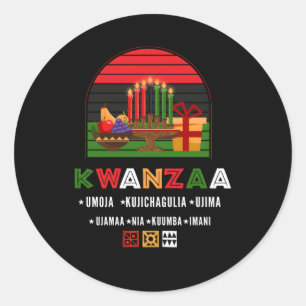 Afrikanischer Amerikaner oder Kwanzaa Kinara oder  Runder Aufkleber
