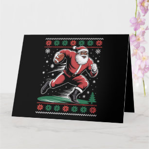 Afrikanischer Amerikaner Santa Football Ugly Weihn Karte