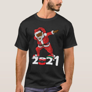 Afrikanischer Amerikaner Santa Matching Weihnachte T-Shirt