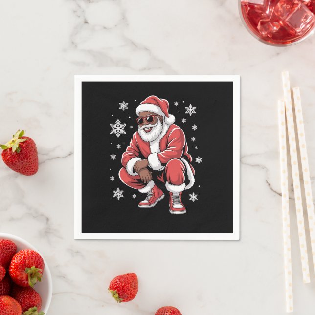 Afrikanischer Amerikaner Weihnachten Pajama Xmas A Serviette (Beispiel)