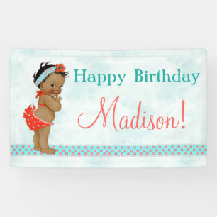 Afrikanischer amerikanischer Baby-Mädchen-roter Banner