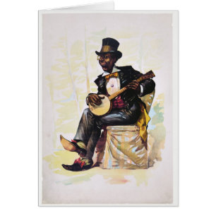 Afrikanischer amerikanischer Banjospieler Vintage