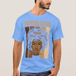 Afrikanischer amerikanischer Bildungsassistent die T-Shirt