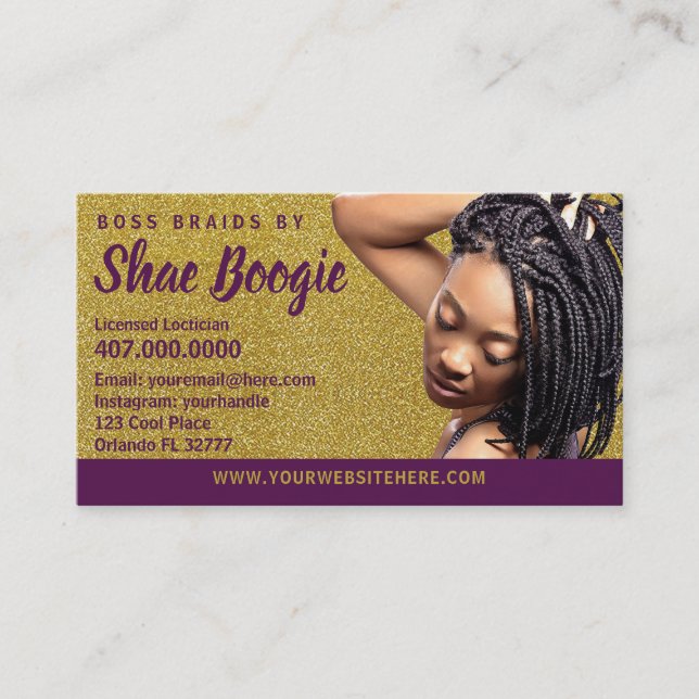 Afrikanischer amerikanischer Braider Braids Loctic Terminkarte (Vorderseite)