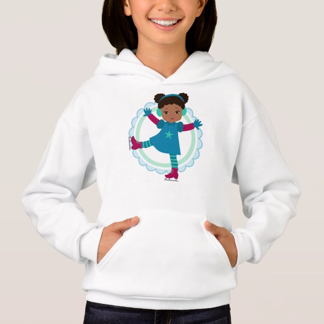Afrikanischer amerikanischer Eis-Skater - Wintersp Hoodie (Vorderseite)