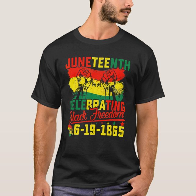Afrikanischer amerikanischer Juneteent feiert Blac T-Shirt (Vorderseite)
