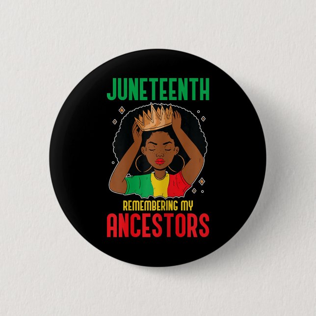 Afrikanischer amerikanischer Junetenhaus - Erinner Button (Vorderseite)